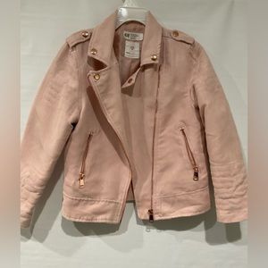 🏖️H&M Girl’s Lined Rose Gold Button/Zipper Detailed Jacket, 7/8 yrs.